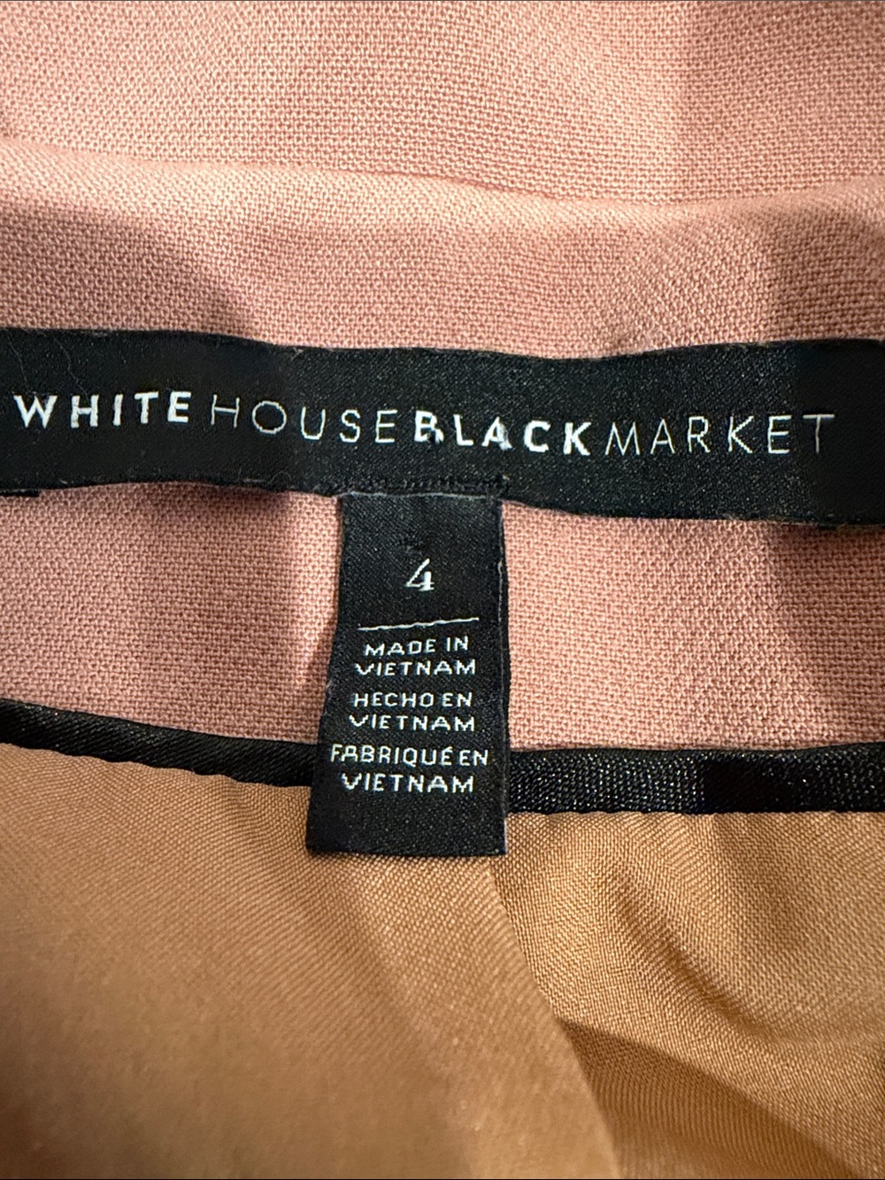 White House Black Market Moto Jacket Size 4 Dusty Rose Blush Pink Zip Stretch - Picture 4 of 7